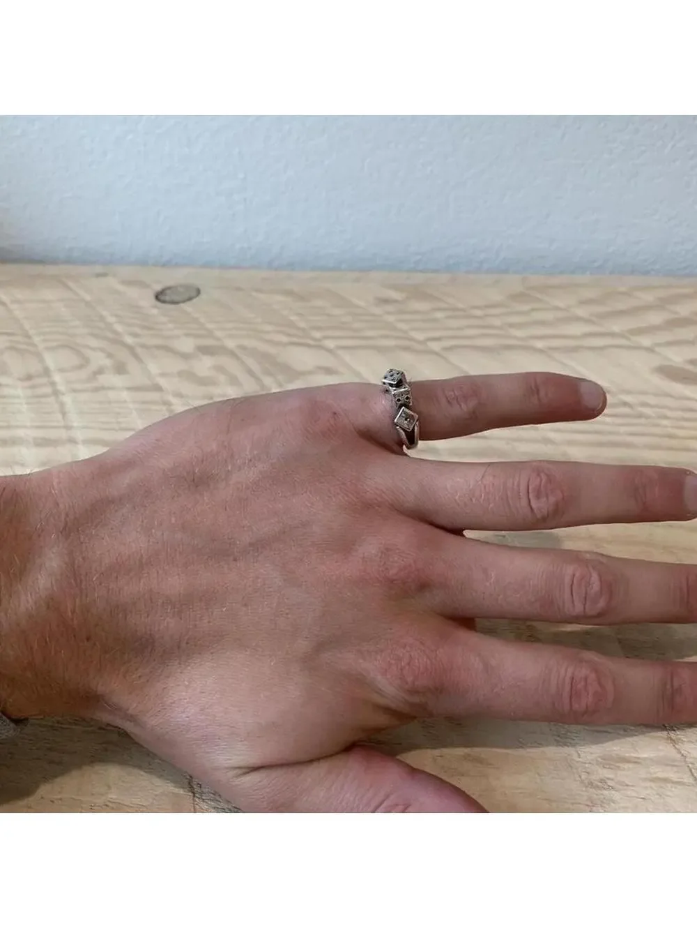 Y2K Grunge Vintage Style Silver Multi Dice Ring